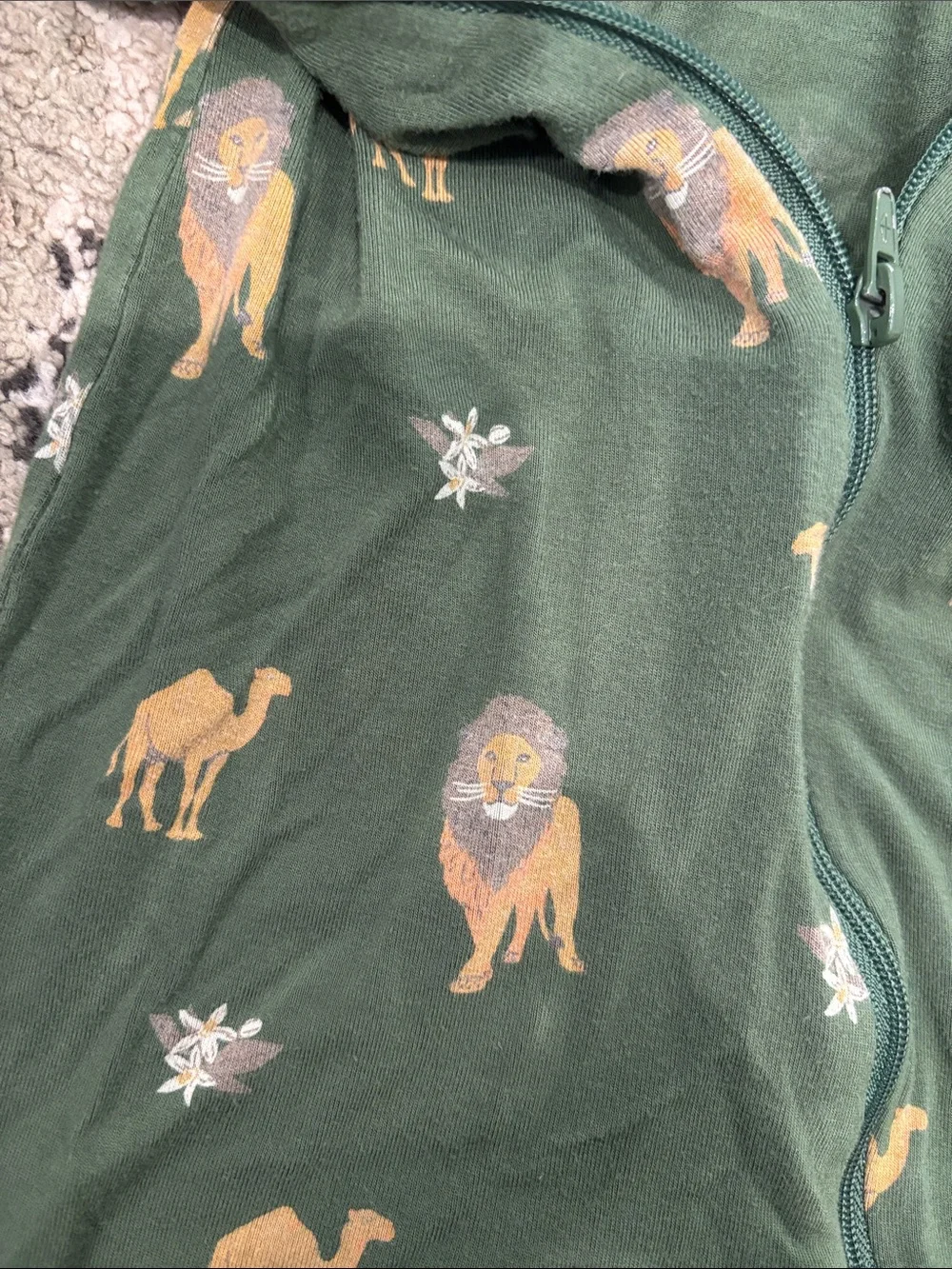 Kyte BABY Green Safari-Print Footed One-Piece